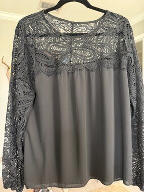 Lilly Pulitzer Black Blouse with Pink Label